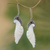 Garnet and bone dangle earrings, 'Free Angel' - Garnet and Bone Wing Dangle Earrings from Bali (image 2) thumbail