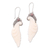 Garnet and bone dangle earrings, 'Free Angel' - Garnet and Bone Wing Dangle Earrings from Bali thumbail