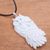 Bone pendant necklace, 'Owl Affection' - Mother and Child Bone Owl Pendant Necklace from Bali