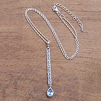 Blue topaz pendant necklace,