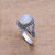 Rainbow moonstone single-stone ring, 'Princess Gem' - Handmade Rainbow Moonstone Single-Stone Ring from Bali
