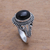 Onyx single-stone ring, 'Princess Gem' - Handmade Onyx Single-Stone Ring from Bali (image 2b) thumbail