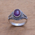 Amethyst single-stone ring, 'Princess Gem' - Handmade Amethyst Single-Stone Ring from Bali thumbail
