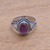 Amethyst single-stone ring, 'Princess Gem' - Handmade Amethyst Single-Stone Ring from Bali (image 2c) thumbail
