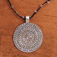 Featured review for Rainbow moonstone beaded pendant necklace, Pebble Shield