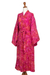 Batik rayon robe, 'Spa Day Batik' - Batik Rayon Robe in Rose and Berry Pink from Bali (image 2h) thumbail