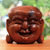 Máscara de madera - Máscara Grande de Buda que Ríe Feliz Hecha a Mano en Madera de Suar