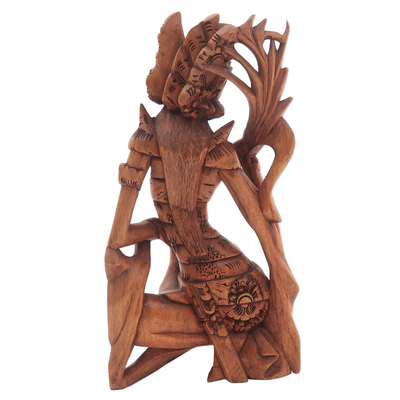 Holzskulptur - Handgeschnitzte hinduistische Holzskulptur von Sri aus Bali