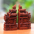 Wood bookends, 'Gapura Gaze' (7.5 inch) - Hand-Carved Cultural Suar Wood Bookends from Bali (7.5 in.) thumbail