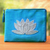 Leather-accented glass beaded jute coin purse, 'God's Grace in Sky Blue' - Floral Embellished Jute Coin Purse in Sky Blue from Java thumbail