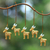 Wood ornaments, 'Reindeer Voyage in Gold' (set of 5) - Gold-Tone Wood Reindeer Ornaments from Bali (Set of 5) thumbail