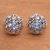 Gold accent blue topaz button earrings, 'Flashing Stars' - Bali Gold Accent Sterling Silver Blue Topaz Button Earrings