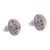 Pendientes de botón de plata de ley con detalles dorados - Aretes Botón Martillados en Plata de Ley y Baño de Oro 18k