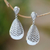 Sterling silver dangle earrings, 'Weave Drops' - Sterling Silver Bedeg Weave Droplet Dangle Earrings (image 2) thumbail