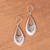 Sterling silver dangle earrings, 'Woven Allure' - Sterling Silver Teardrop Bedeg Weave Dangle Earrings (image 2b) thumbail