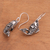 Sterling silver dangle earrings, 'Elegant Goldfish' - Balinese Sterling Silver Elegant Goldfish Dangle Earrings (image 2b) thumbail