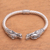 Sterling silver cuff bracelet, 'Soaring Dragon' - Handcrafted Sterling Silver Two Dragon Head Cuff Bracelet (image 2b) thumbail