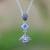 Blue topaz pendant necklace, 'Dragonflies at Daybreak' - Blue Topaz and Sterling Silver Dragonfly Pendant Necklace thumbail