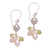 Cultured pearl and peridot dangle earrings, 'Snow Drops' - Cultured Pearl and Peridot Cluster Dangle Earrings from Bali (image 2a) thumbail