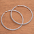 Sterling silver half-hoop earrings, 'Naga Loops' (2.4 inch) - Naga Chain Sterling Silver Half-Hoop Earrings (2.4 in.) (image 2) thumbail