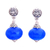 Chalcedony dangle earrings, 'Azure Buddha' - Blue Chalcedony Dangle Earrings from Bali thumbail