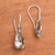 Prasiolite dangle earrings, 'Buddha's Curl Drops' - 8-Carat Prasiolite Dangle Earrings from Bali (image 2d) thumbail