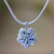 Blue topaz pendant necklace, 'Bougainvillea Flower' - Floral Blue Topaz and Sterling Silver Pendant Necklace (image 2) thumbail