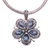 Blue topaz pendant necklace, 'Bougainvillea Flower' - Floral Blue Topaz and Sterling Silver Pendant Necklace thumbail