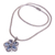 Blue topaz pendant necklace, 'Bougainvillea Flower' - Floral Blue Topaz and Sterling Silver Pendant Necklace (image 2d) thumbail