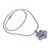 Blue topaz pendant necklace, 'Bougainvillea Flower' - Floral Blue Topaz and Sterling Silver Pendant Necklace (image 2e) thumbail