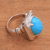 Turquoise cocktail ring, 'Vintage Charm' - Natural Turquoise Cocktail Ring from Bali (image 2b) thumbail
