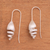 Sterling silver drop earrings, 'Glittering Snail Spiral' - Combination Finish Spiral Shape Sterling Silver Earrings