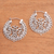 Sterling silver hoop earrings, 'Wrought Beauty' - Openwork Sterling Silver Hoop Earrings from Bali thumbail