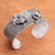 Sterling silver cuff bracelet, 'Majestic Creature' - Artisan Crafted Sterling Silver Dragon Cuff Bracelet (image 2) thumbail