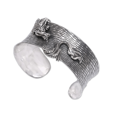 Artisan Crafted Sterling Silver Dragon Cuff Bracelet