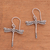 Sterling silver dangle earrings, 'Elegance of the Dragonflies' - Handcrafted Sterling Silver Dragonfly Wings Dangle Earrings