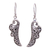 Sterling silver dangle earrings, 'Balinese Angel Wings' - Handcrafted Sterling Silver Flower Wings Dangle Earrings thumbail