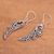 Sterling silver dangle earrings, 'Balinese Angel Wings' - Handcrafted Sterling Silver Flower Wings Dangle Earrings (image 2c) thumbail