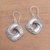 Sterling silver dangle earrings, 'Songket Twist' - Songket Motif Sterling Silver Dangle Earrings from Bali (image 2) thumbail
