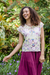 Rayon blouse, 'Springtime Mallow' - Colorful Floral Embroidered Rayon Blouse from Bali (image 2e) thumbail