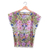 Rayon blouse, 'Springtime Mallow' - Colorful Floral Embroidered Rayon Blouse from Bali (image 2h) thumbail