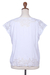 Rayon blouse, 'White Kusuma' - Floral Embroidered Rayon Blouse in White from Bali (image 2c) thumbail