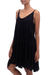 Rayon sundress, 'Onyx Dewi' - Embroidered Rayon Sundress in Onyx from Bali (image 2c) thumbail