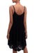 Rayon sundress, 'Onyx Dewi' - Embroidered Rayon Sundress in Onyx from Bali (image 2d) thumbail