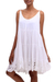 Rayon sundress, 'Snow White Dewi' - Embroidered Rayon Sundress in Snow White from Bali thumbail