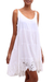 Rayon sundress, 'Snow White Dewi' - Embroidered Rayon Sundress in Snow White from Bali (image 2b) thumbail