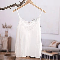 Rayon tank top, White Kerawang