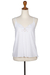 Rayon tank top, 'White Kerawang' - Floral Embroidered Rayon Tank Top in Snow White from Bali (image 2e) thumbail