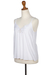 Rayon tank top, 'White Kerawang' - Floral Embroidered Rayon Tank Top in Snow White from Bali (image 2f) thumbail