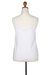 Rayon tank top, 'White Kerawang' - Floral Embroidered Rayon Tank Top in Snow White from Bali (image 2g) thumbail